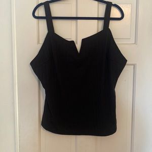 black ribbed sexy tank